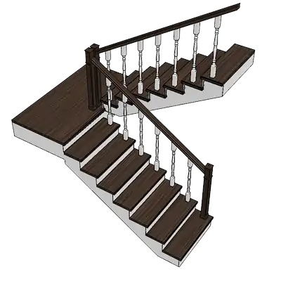 Лестницы с площадками на этажах